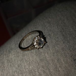 sterling silver diamond ring